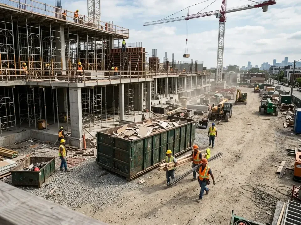 commercial-construction-site-w-002 — frequently asked questions, Low Cost Construction Dumpster Rental in Florissant, MO